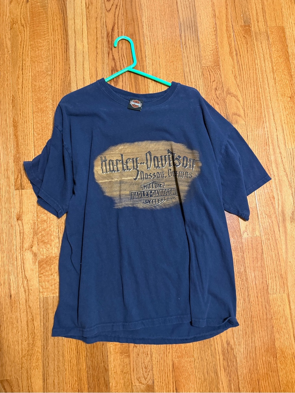 Harley-Davidson Navy T-Shirt with Gold Graphic